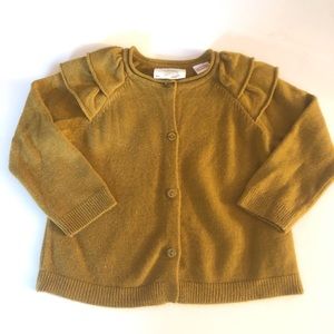 Zara ruffle mustard cardigan baby girl 9-12 months